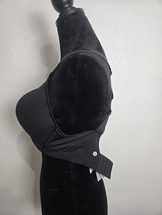 Victoria's Secret Black Wireless Sports Bra with Wide Glitter Straps 34DDD - Picture 3 of 5